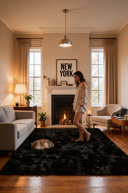 Xafir Cloud-Walk Series: Ultra-Plush Shaggy Area Rug (8'x10') – GCC Certified Comfort for Modern Homes