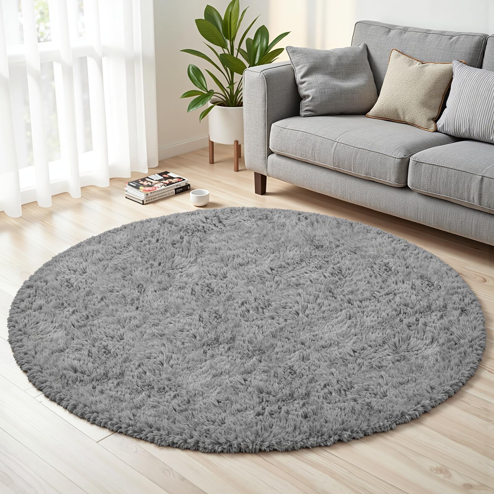 8x10 Area Rug for Living Room:Ultra Soft Fluffy Shag Black Rugs,Large Fuzzy Plush Indoor Non Slip Carpet Washable Rug for Bedroom Kids Nursery Office Dorm Modern Decor(Black)
