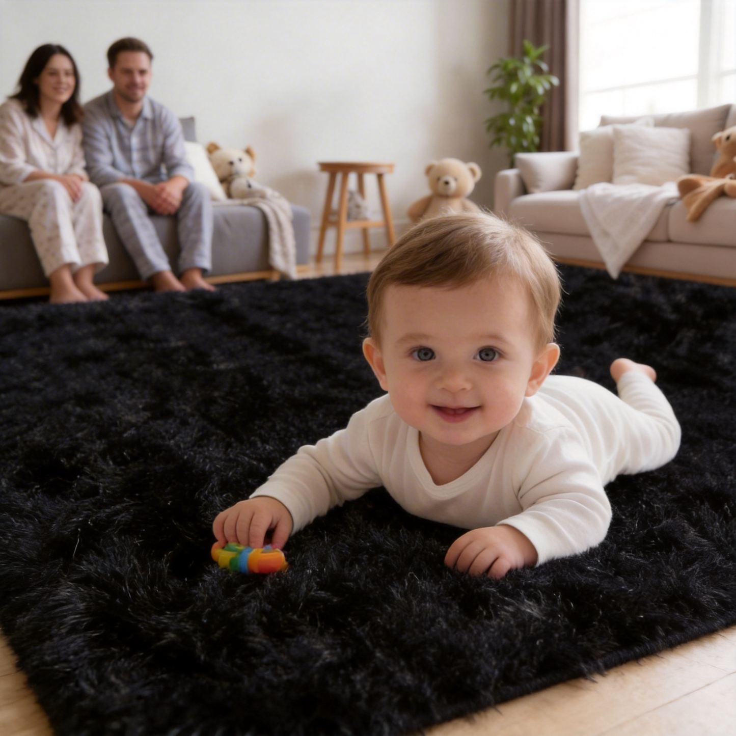 Xafir Cloud-Walk Series: Ultra-Plush Shaggy Area Rug (8'x10') – GCC Certified Comfort for Modern Homes